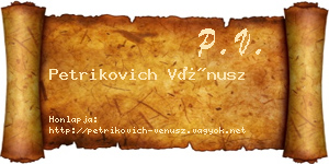 Petrikovich Vénusz névjegykártya